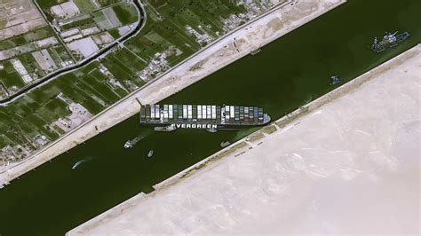 Suez Canal blockage is visible from outer space, here are the satellite ...