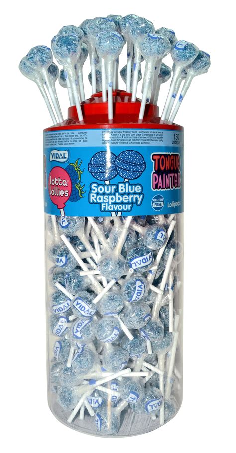 Tongue Painter Sour Blue Raspberry Flavour Lollies (Vidal) 150 Count ...