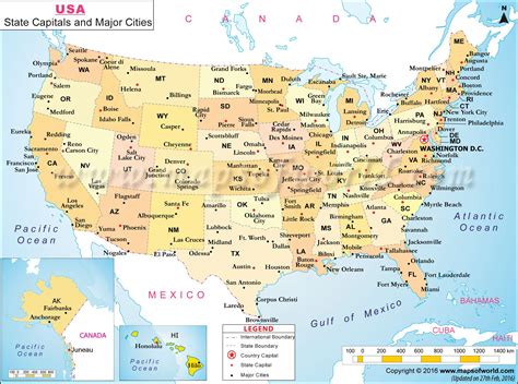 USA Map with Cities | Map of US with Major Cities