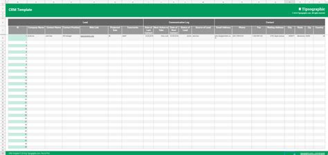 Crm Google Sheets Template Free