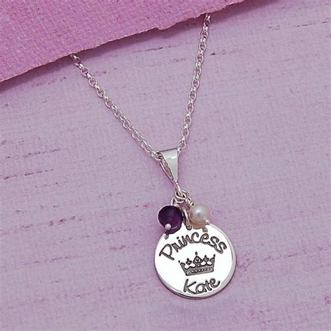 personalised silver princess necklace by indivijewels ...