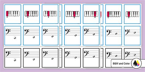 Bass Clef Piano Musical Notes Flash Cards (Teacher-Made)