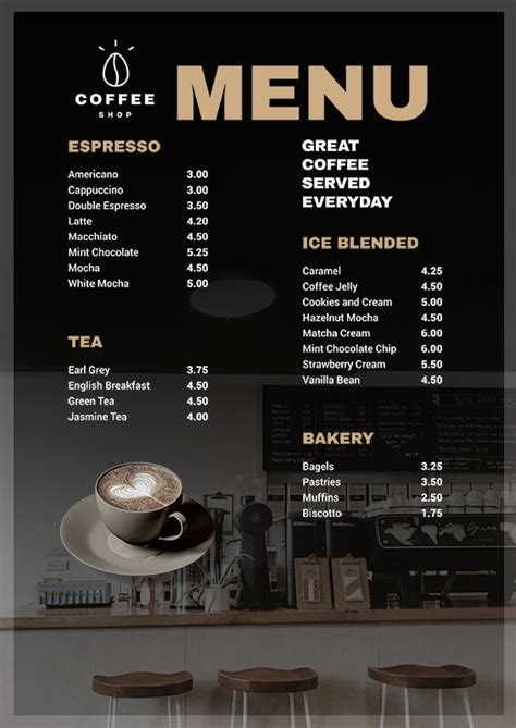 Coffee Shop Menu Template Free - Free Templates Printable