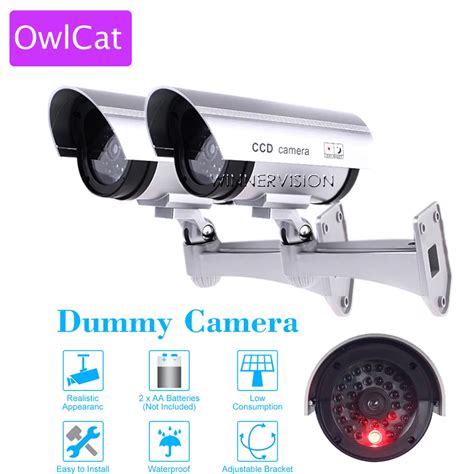 2 PC Realistic appearance Dummy CCTV Security Cameras Fake Bullet ...