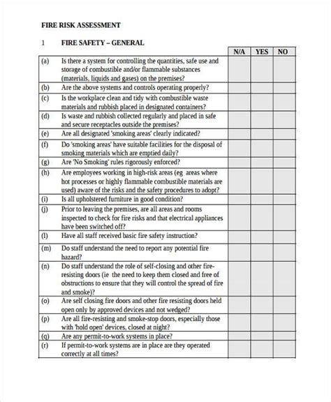 Free 7 Sample Health And Safety Risk Assessment Forms In Pdf Ms Word ...