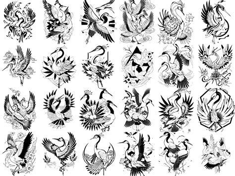 ArtStation - Crane Tattoo Pack | Artworks