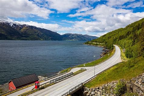 Mountain Road In Norway Background, Lane, Diagonal, Sky Background ...