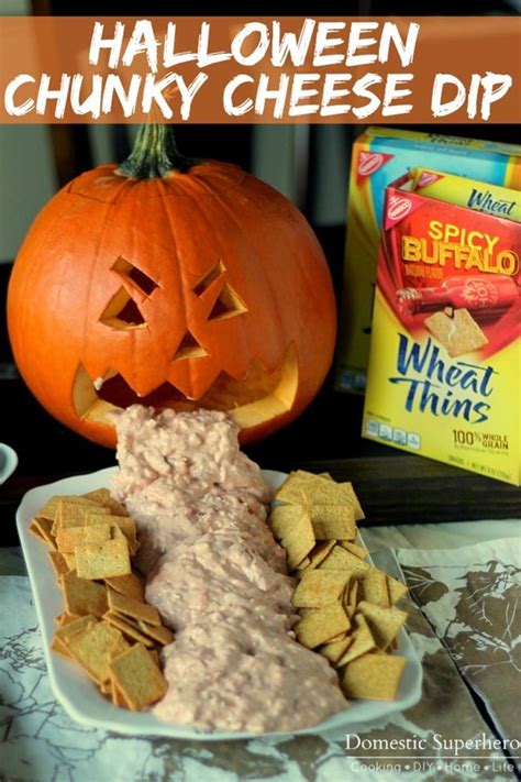 Halloween Chunky Cheese Dip - Domestic Superhero