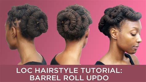 Loc Hairstyle Tutorial: Barrel Roll Updo - YouTube