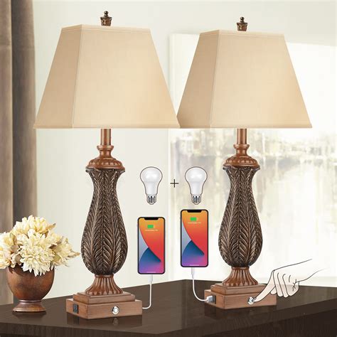 Buy Touch Table Lamp Set of 2, 30"H 3 Way Dimmable Bedside Lamp with ...