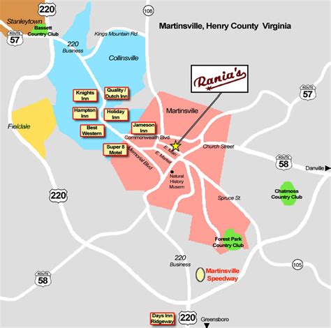 Martinsville Restaurant and Hotel Map - Martinsville VA • mappery