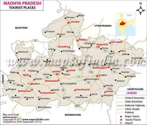 Map Madhya Pradesh Road Distance | Baltimore Map