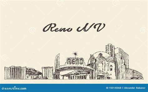 Reno Skyline Silhouette. Vector Illustration | CartoonDealer.com #225497936