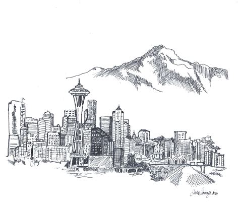 Seattle Skyline Sketch