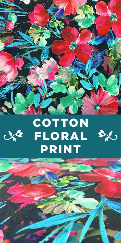 Colorful Tropical Floral Cotton Pirnt | Floral prints, Floral, Printing ...