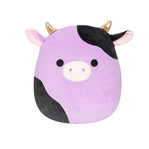 "SQK - Big Fluffy Cow, 14"" Squishmallows Alexie Plush - Purple And ...