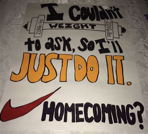 gym nike weight lift promposal prom homecoming dance ask sign idea ...