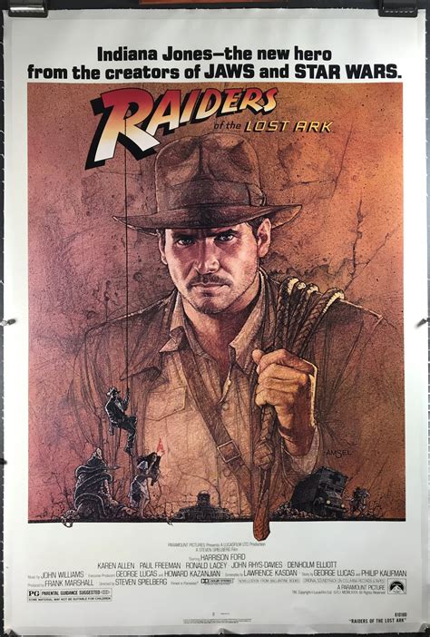 RAIDERS OF THE LOST ARK, Original Indiana Jones Movie Poster - Original ...