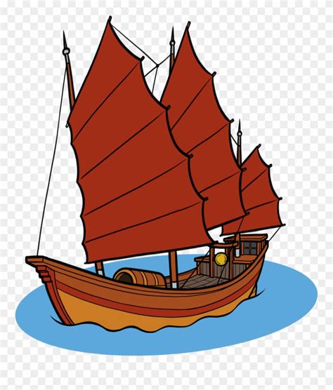 Chinese Junk Boat - Hong Kong Junk Drawing Clipart (#860157) - PinClipart