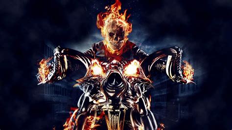 ghost rider, movies, fire, bikes HD Wallpaper