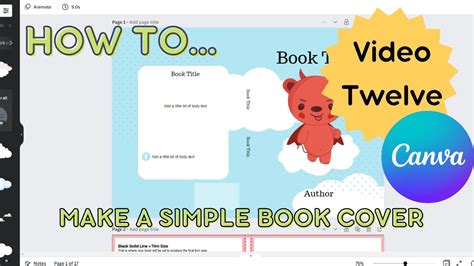 Canva book cover tutorial. How to create a simple children's book cover ...