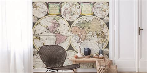 Antique World Map 7 Wallpaper | Happywall