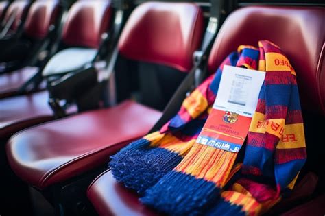 Premium AI Image | FC Barcelona Match Ticket CloseUp View