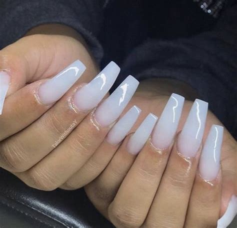 GLOSSY 💅🏾😍 | White acrylic nails, Long acrylic nails, Best acrylic nails