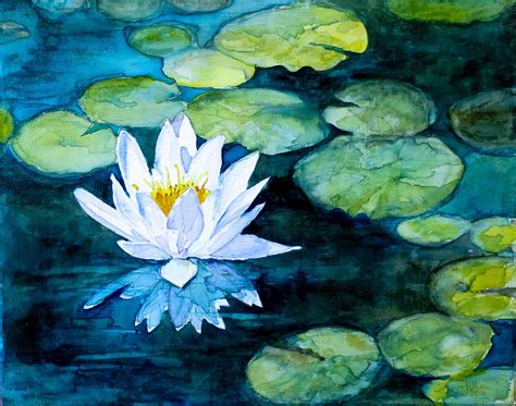 White water lily Cathryn Whan | Water lilies painting, Water lilies art ...