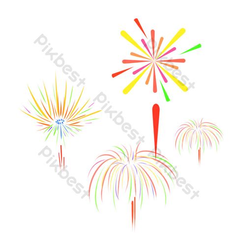 Drawing New Year Fireworks Illustration PNG Images | PSD Free Download ...