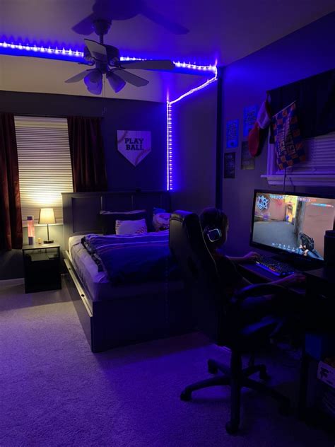 Cool Boys Room with Purple Lighting