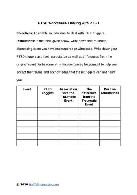 Ptsd Therapy Aide Worksheets | Anger Management Worksheets