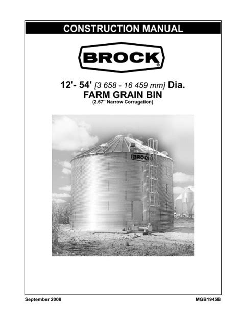 FARM GRAIN BIN CONSTRUCTION MANUAL - Wall Grain