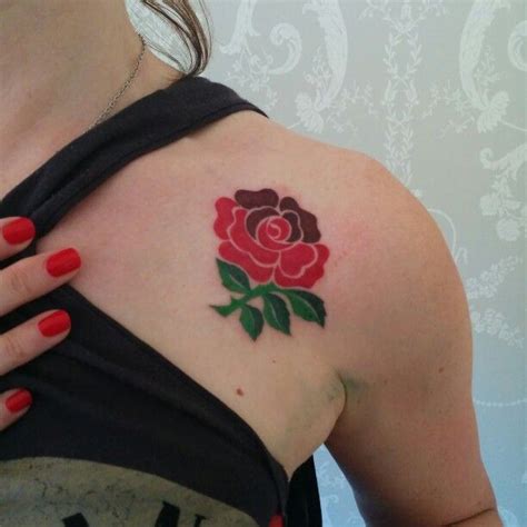 England Rugby rose tattoo. To mark 99 day countdown to Rugby World Cup ...