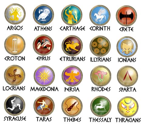 Ancient Greece City-State symbols | World History | Pinterest | Ancient ...