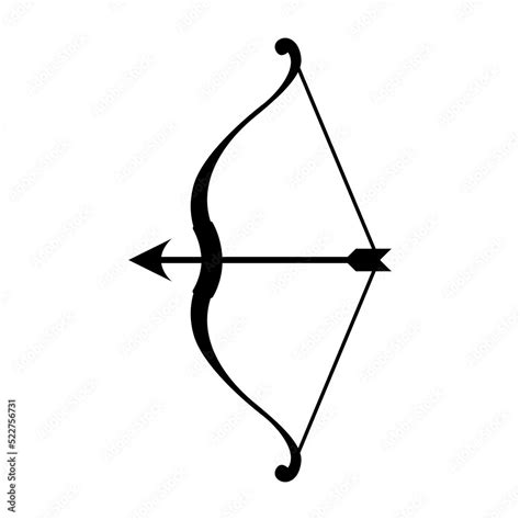 Archer bow and arrow simple silhouette icon vector. Stock Vector ...