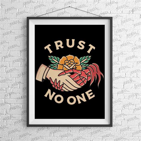 Trust No One Art Print Alternative Suicide Girl Tattoo - Etsy