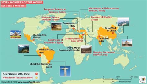 7 Wonders Of The World Map – Topographic Map of Usa with States