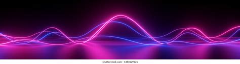 3d Render Abstract Panoramic Background Neon Stock Illustration ...