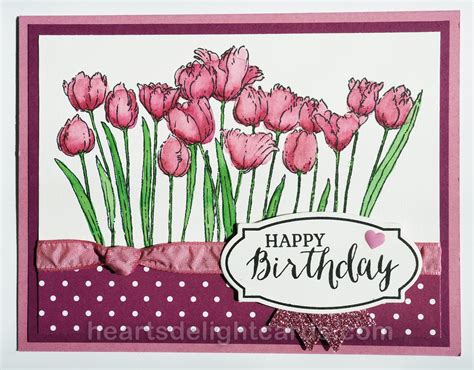 Heart's Delight Cards: Birthday Tulips