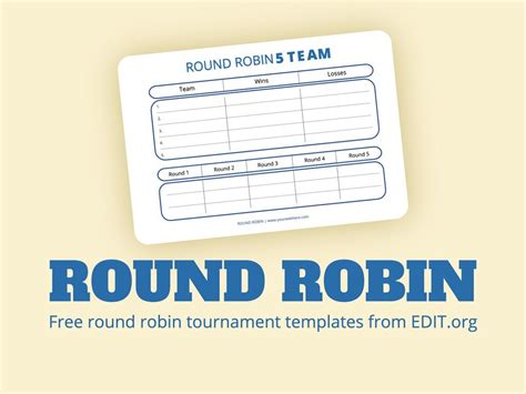 What Is A Double Round Robin Tournament - Printable Online