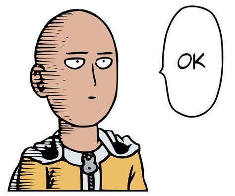 One Punch Man - Saitama Ok Color transparent PNG - StickPNG