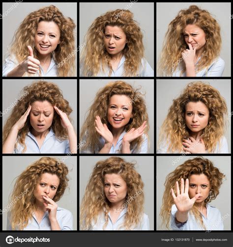 Woman's facial expressions — Stock Photo © minervastock #132131870