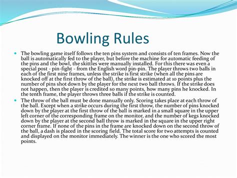 The bowling game - online presentation