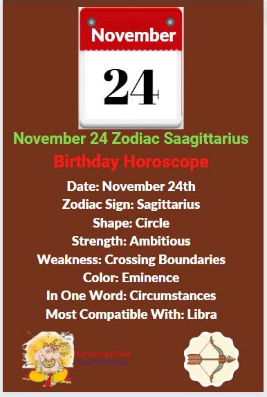 24 November Zodiac Sign Sagittarius Birthday Horoscope