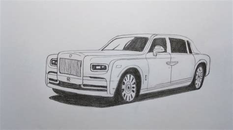 How to draw Rolls Royce | How to draw a luxury car | Pencil Sketch ...