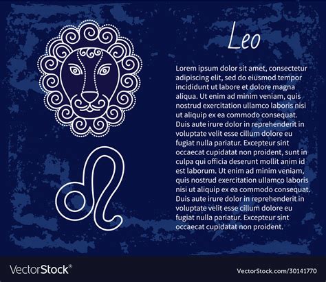 Leo astrology sign horoscope zodiac symbol Vector Image