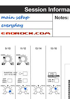 Yamaha MG16XU Cheat Sheet