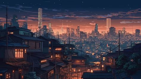 Anime City Backgrounds Night