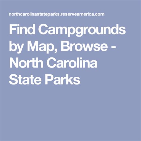 Find Campgrounds by Map, Browse - North Carolina State Parks | State ...